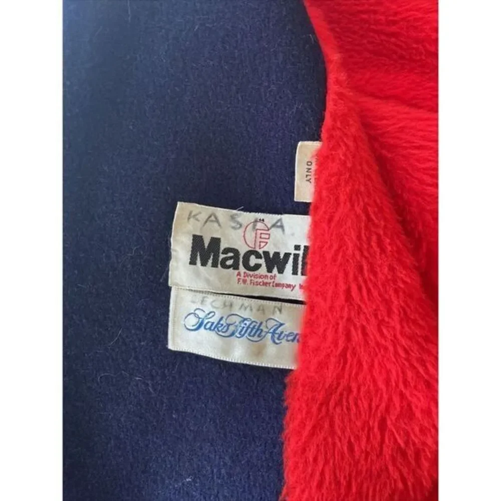 Macwil Saks Fifth Avenue Vintage Kids Wool‎ Hooded jacket Blue Red
